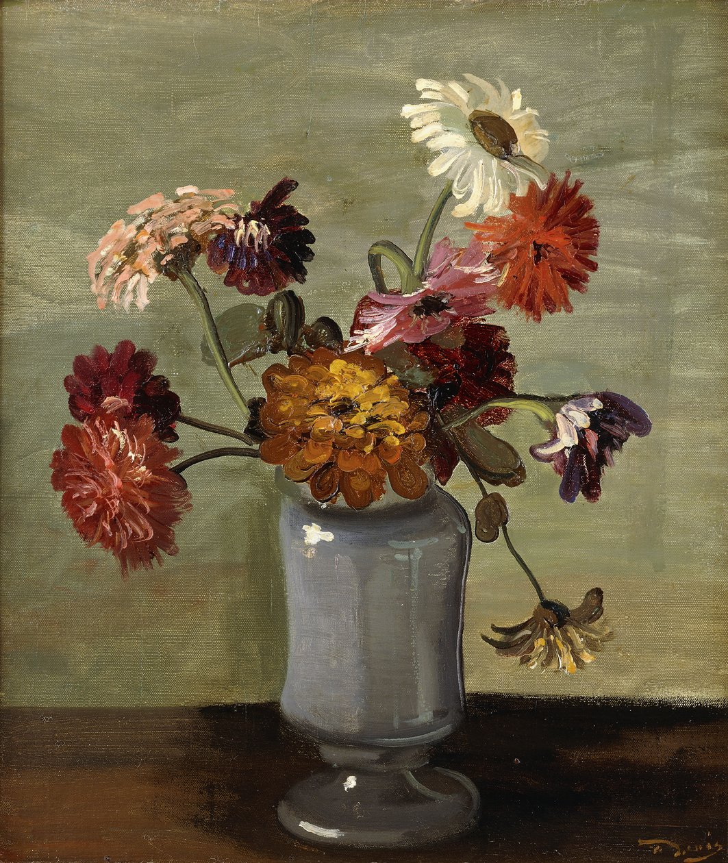 Blommor i en vas (olja på duk) av Andre Derain