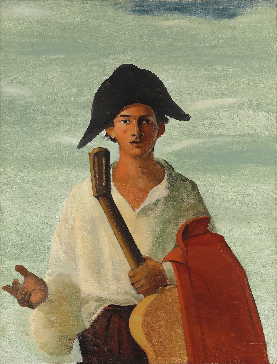 Harlekin håller i en gitarr, ca 1930 (olja på duk) av Andre Derain