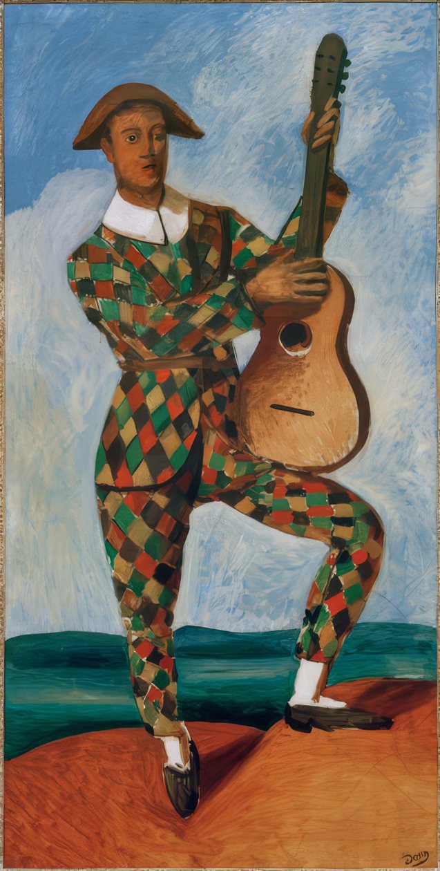 Harlekin med gitarr av Andre Derain