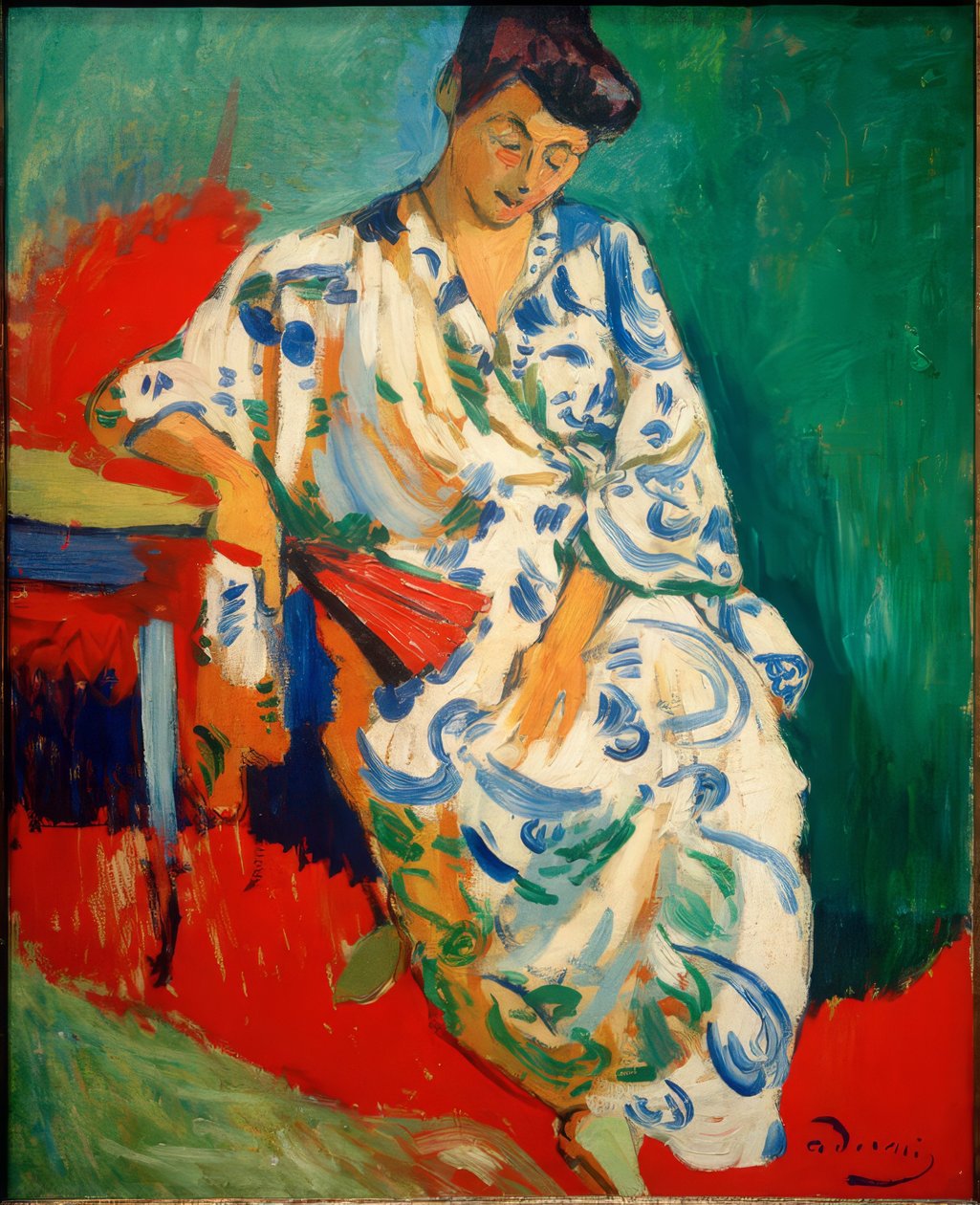 Kvinna med sjal, Madame Matisse med kimono av Andre Derain