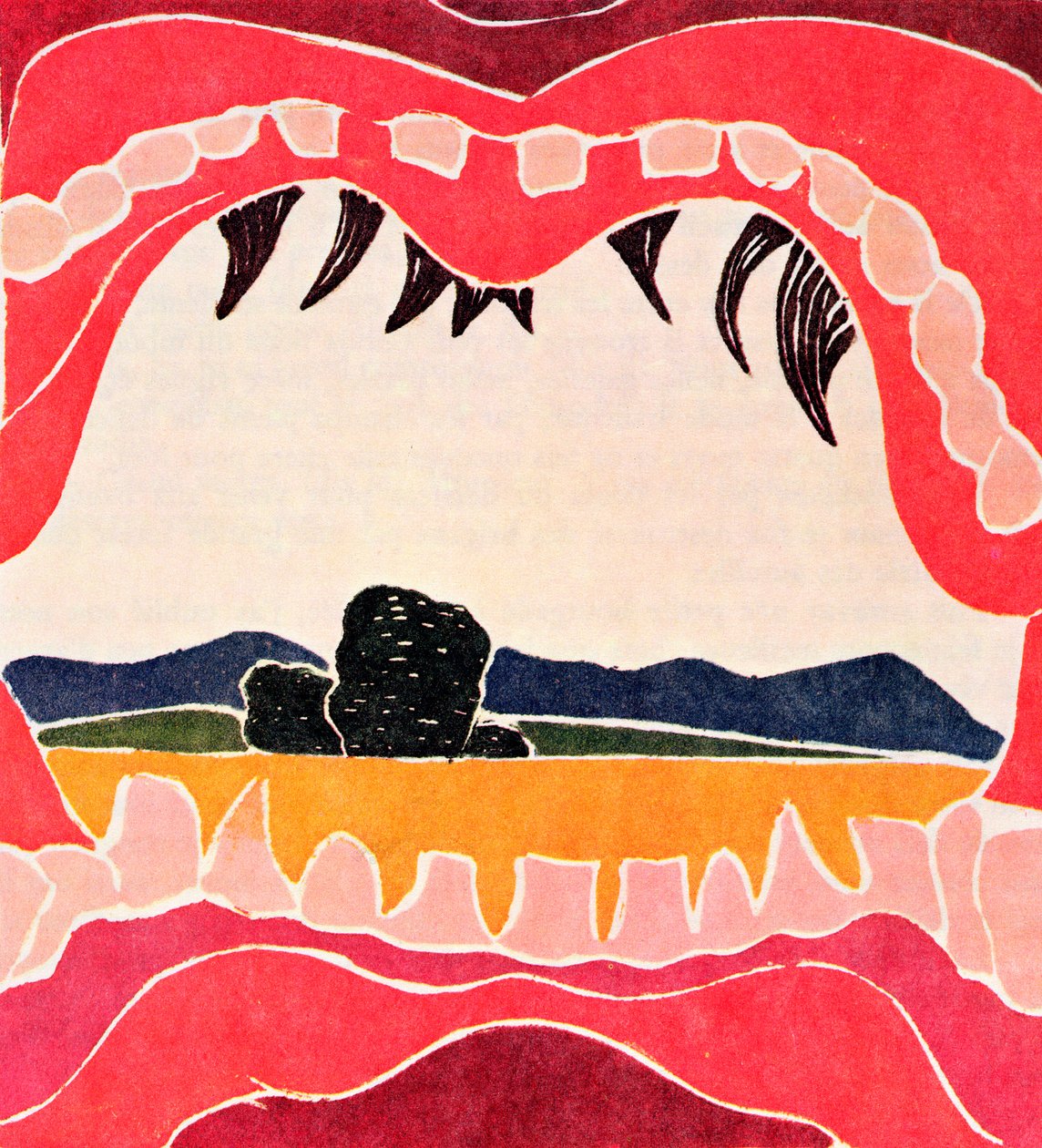 Pantagruels mun, illustration från en begränsad upplaga av "Pantagruel" av Francois Rabelais (1494-1553) av Andre Derain