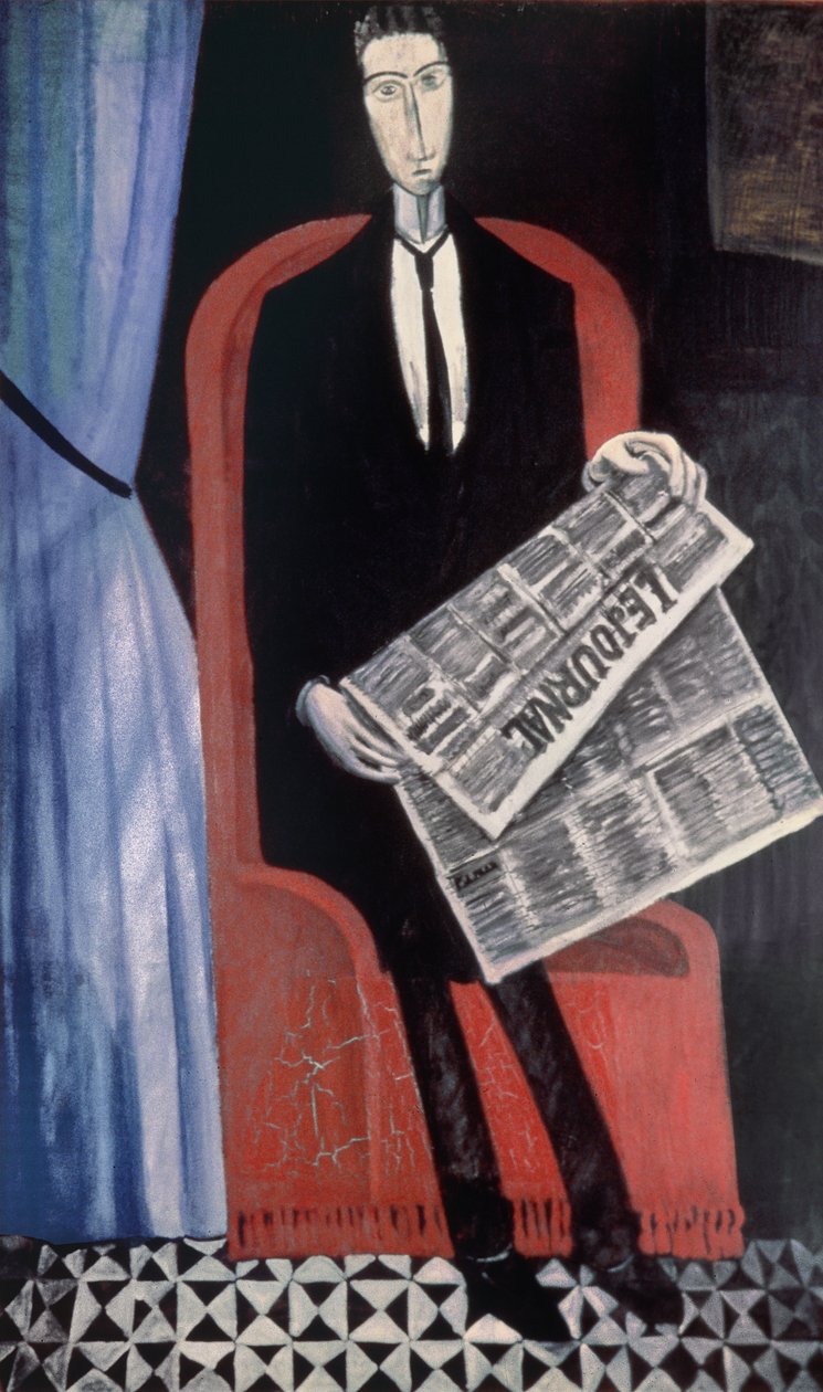 Porträtt av en man med en tidning av Andre Derain