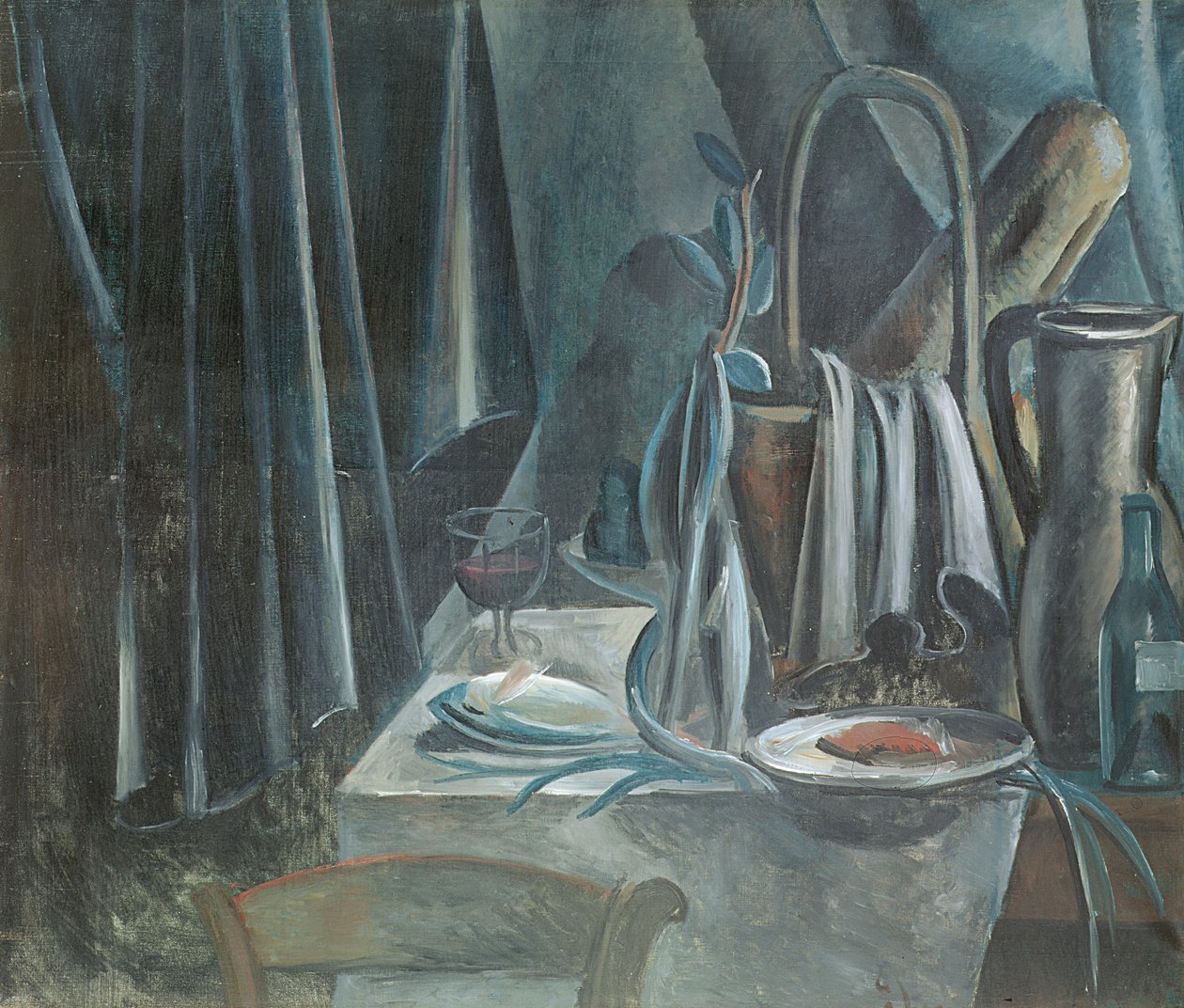 Stilleben med brödkorg, kanna och vinglas av Andre Derain