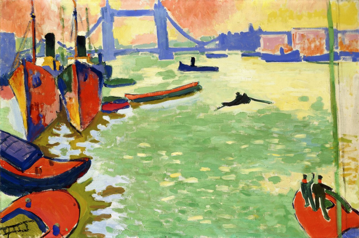 Themsen och Tower Bridge; La Tamise et Tower Bridge av Andre Derain