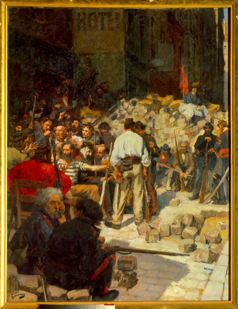 Barrikaden eller väntan i maj 1871 (olja på duk av Andre Devambez