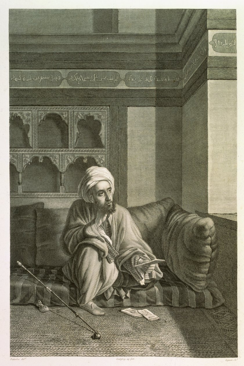 Astronomen, från volym II Kostymer och porträtt i "Beskrivning av Egypten", graverad av Etienne Frederic Lignon (1779-1833), publicerad på order av Napoleon 1822. av Andre Dutertre