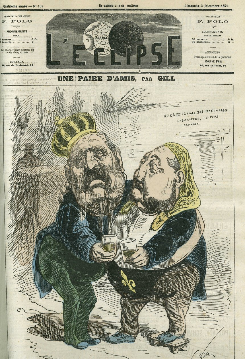 Ett par vänner, Hippolyte de Villemessant (1812-1879), direktör för Figaro och prins Philippe d