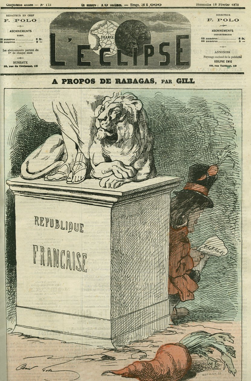 Om Rabagas, evokation av två stycken av viktorianska Sardou (1831-1908) om den revolutionära andan och de som lever den med "Rabagas" och "The Morot King". Omslag i "" L
