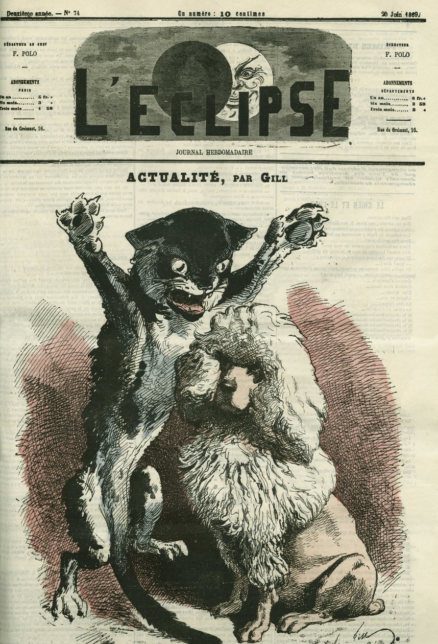 Actualite, illustration till en utställning "Hunden och katten"" i Paris. Omslag i "" L