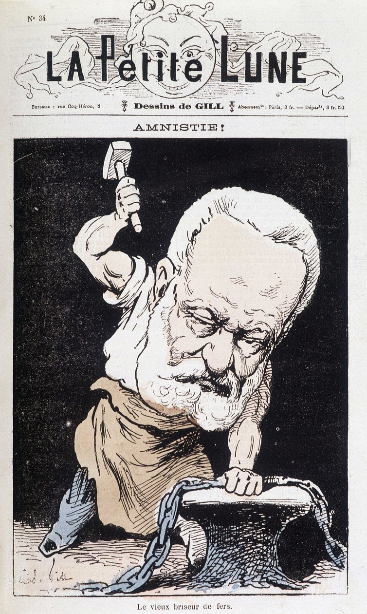 Amnesti! : The Old Iron Breaker (tecknad film Victor Hugo) - av Gill, i "" The Little Moon"" av Andre Gill