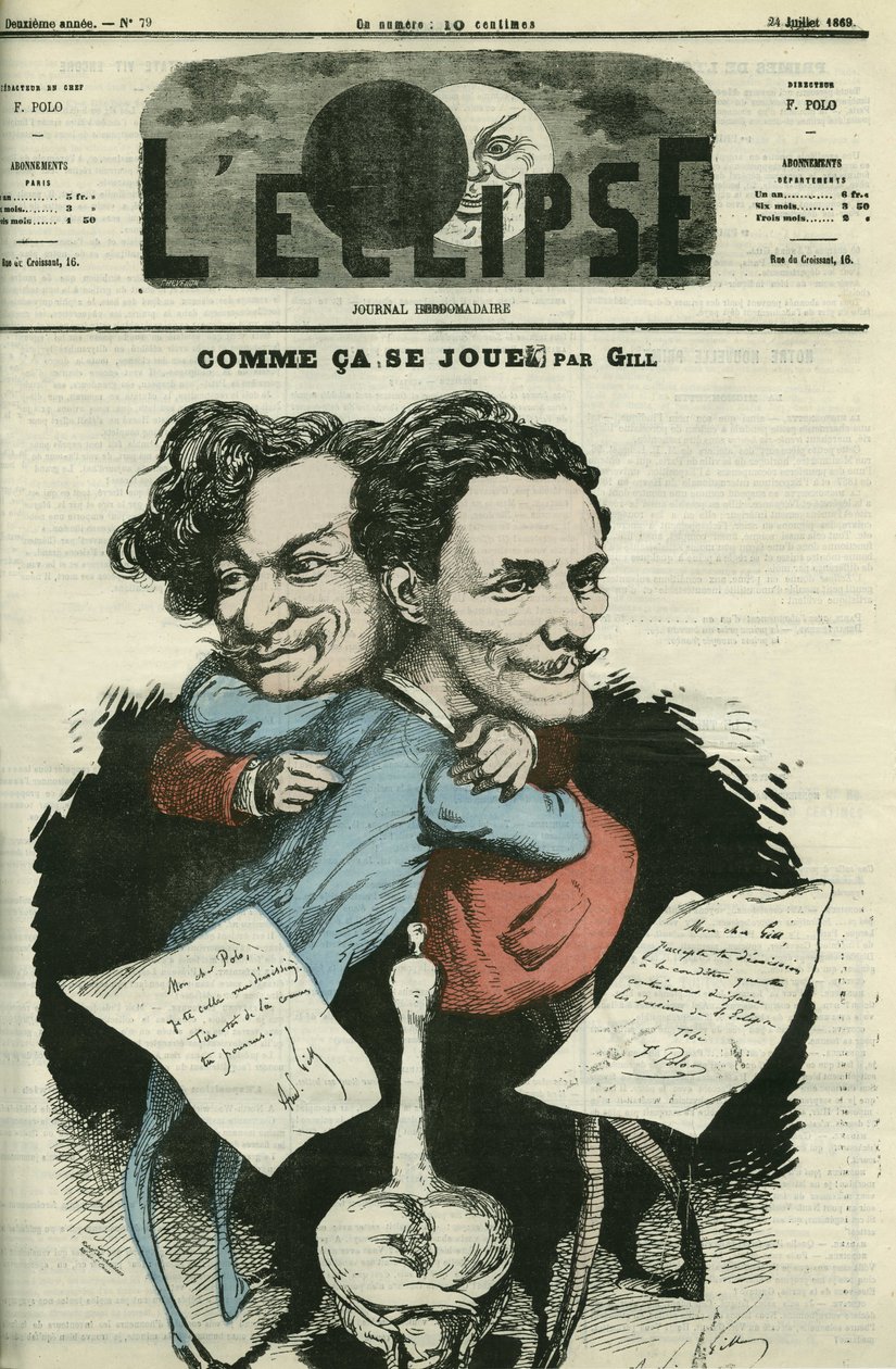 Andre Gill (1840-1885), fransk serietecknare och F. Polo, regissör för "" L