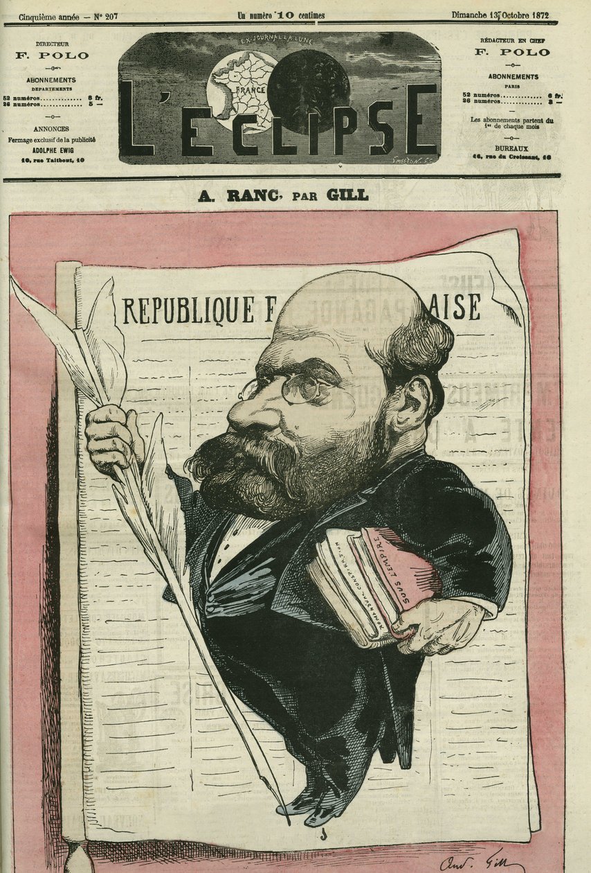 Arthur Ranc (1831-1908), fransk journalist och politiker. Omslag i "" L