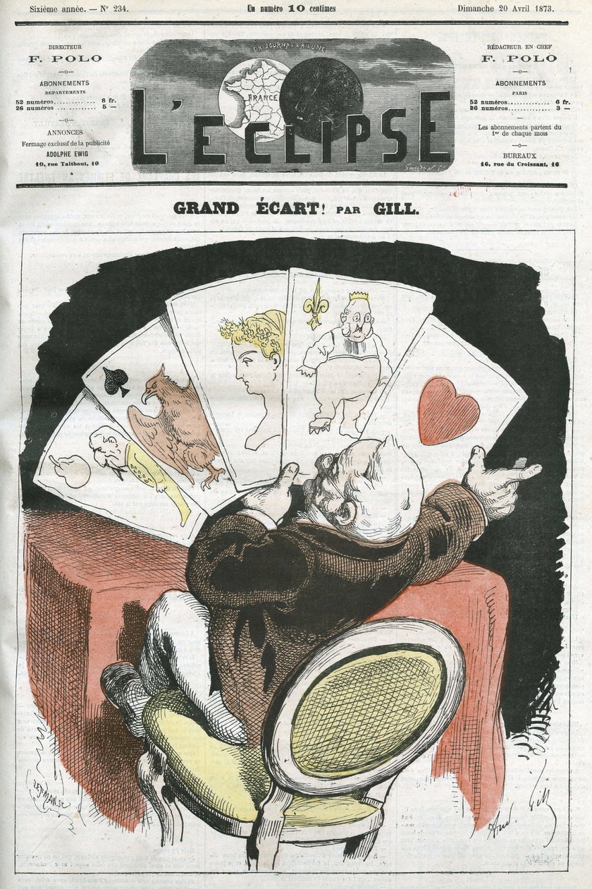 Stor spridning! , tecknad serie om president Adolphe Thiers (1797-1877) regering. Omslag i "" L