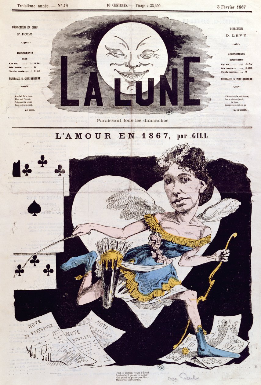 Karikatyr av Cora Pearl (1842-c.1886) från 