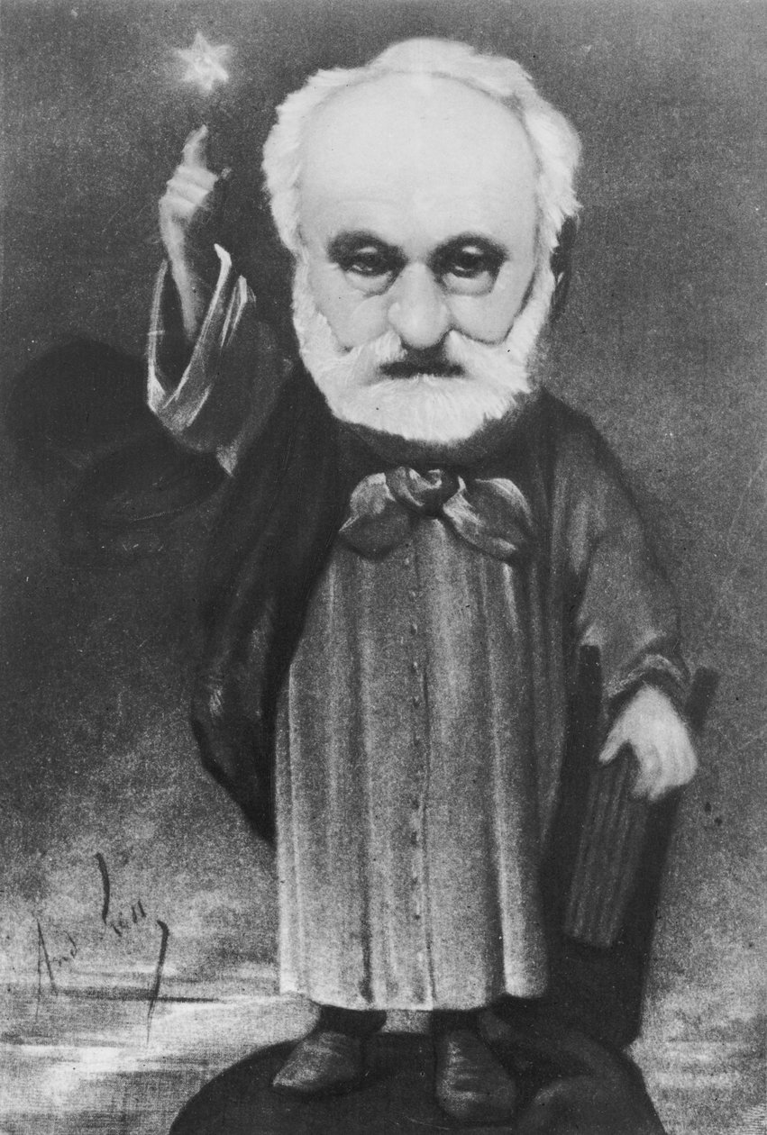 Karikatyr av Victor Hugo (1802-85) som trollkarl av Andre Gill