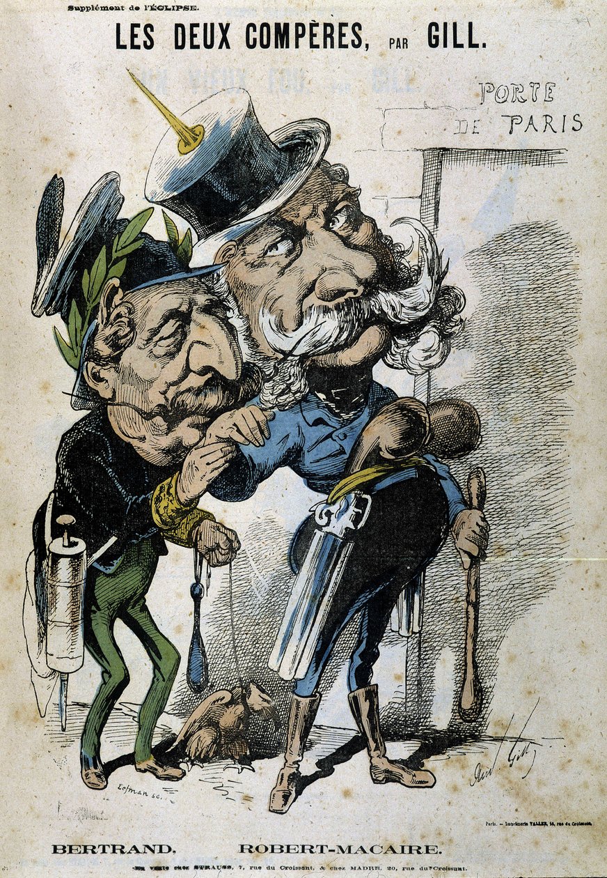 Tecknad film om Napoleon III och Bismarck - av Gill, i "" L