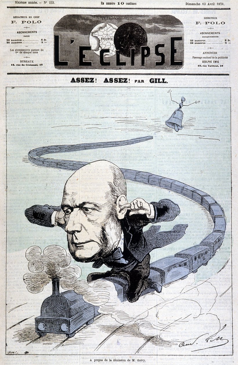 Tecknad "" om Mr. Grévys avgång" - av Gill, i "" L