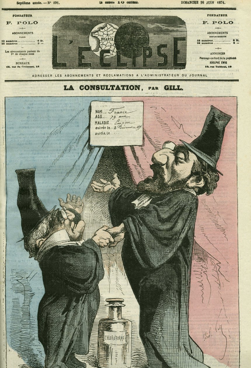 Tecknad av Adolphe Thiers (1797-1877) och Leon Gambetta (1838-1882), franska politiker. Omslag i "" L
