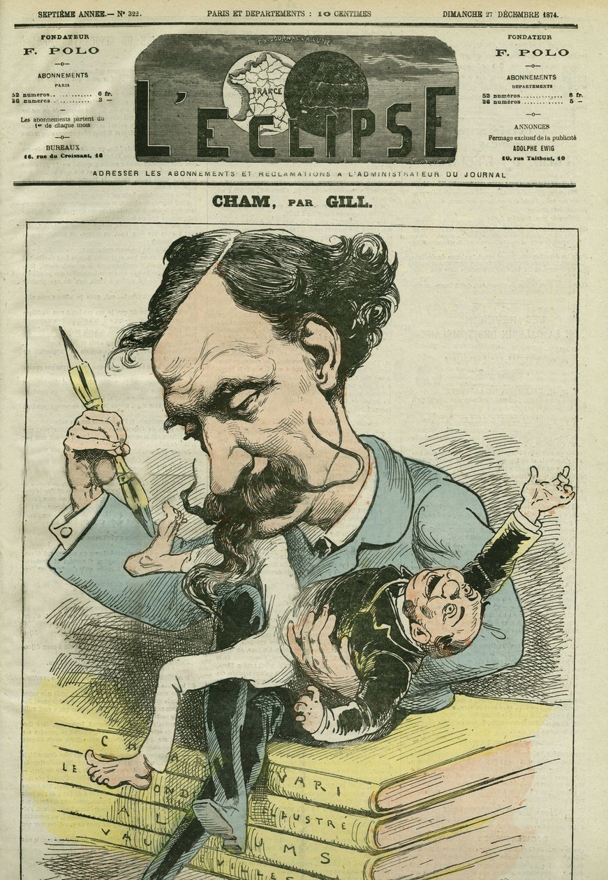 Tecknad av Amedee de Noe dit Cham (1818-1879), fransk serietecknare. Omslag i "" L