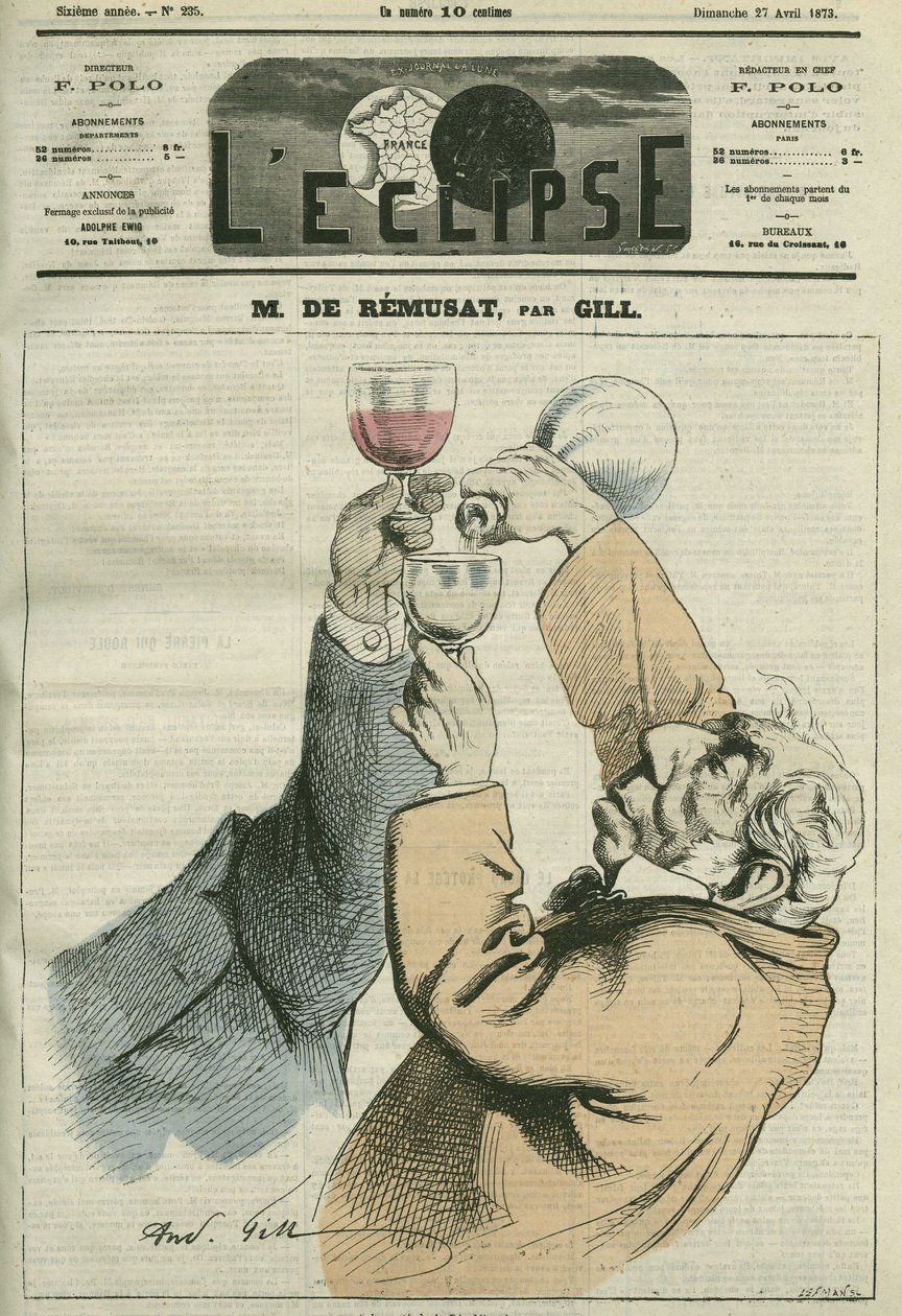 Tecknad av Charles de Remusat (1797-1875), fransk filosof och politiker. Omslag i "" L