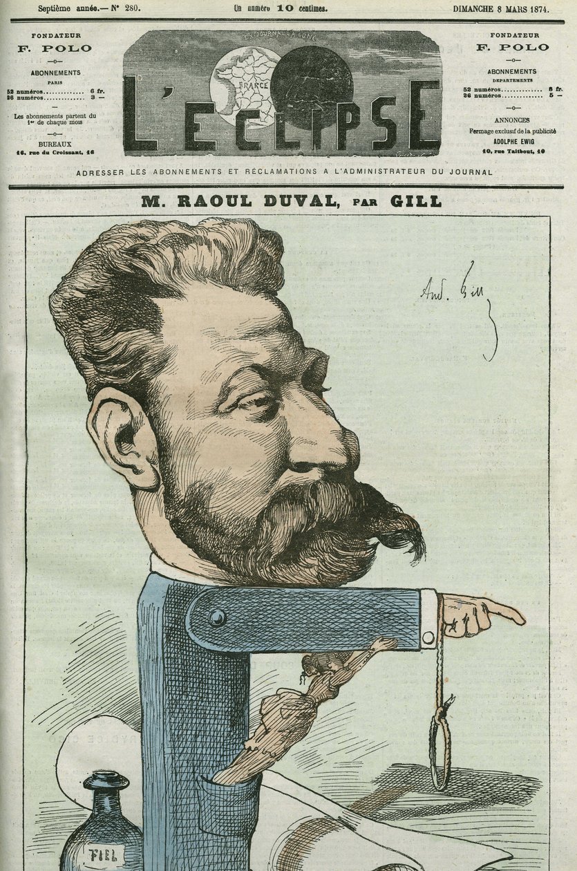 Tecknad film av Fernand Raoul-Duval (Fernand Raoul Duval av Andre Gill