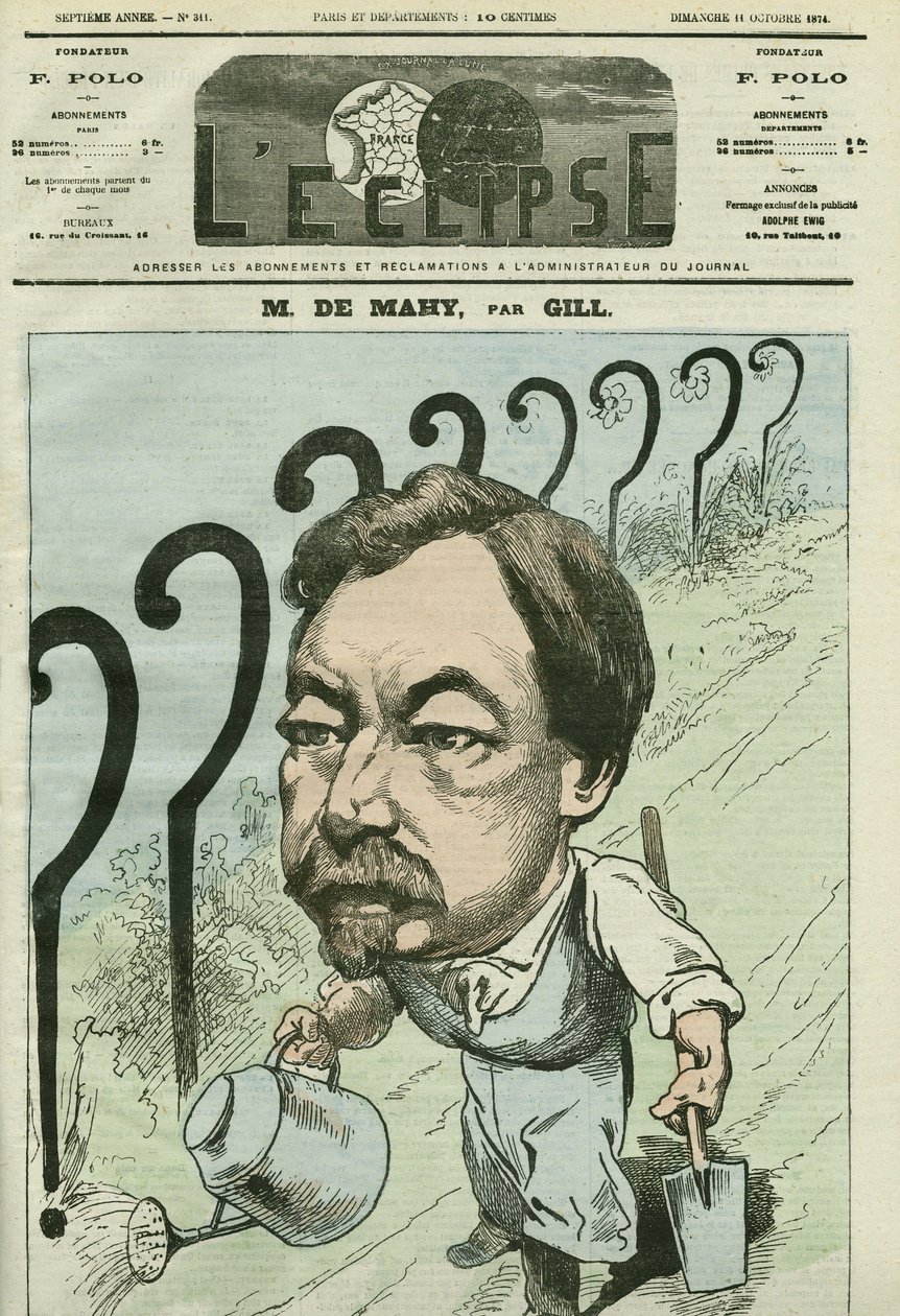 Tecknad av Francois Cesaire de Mahy (1830-1906), fransk läkare, journalist och politiker. Omslag i "" L