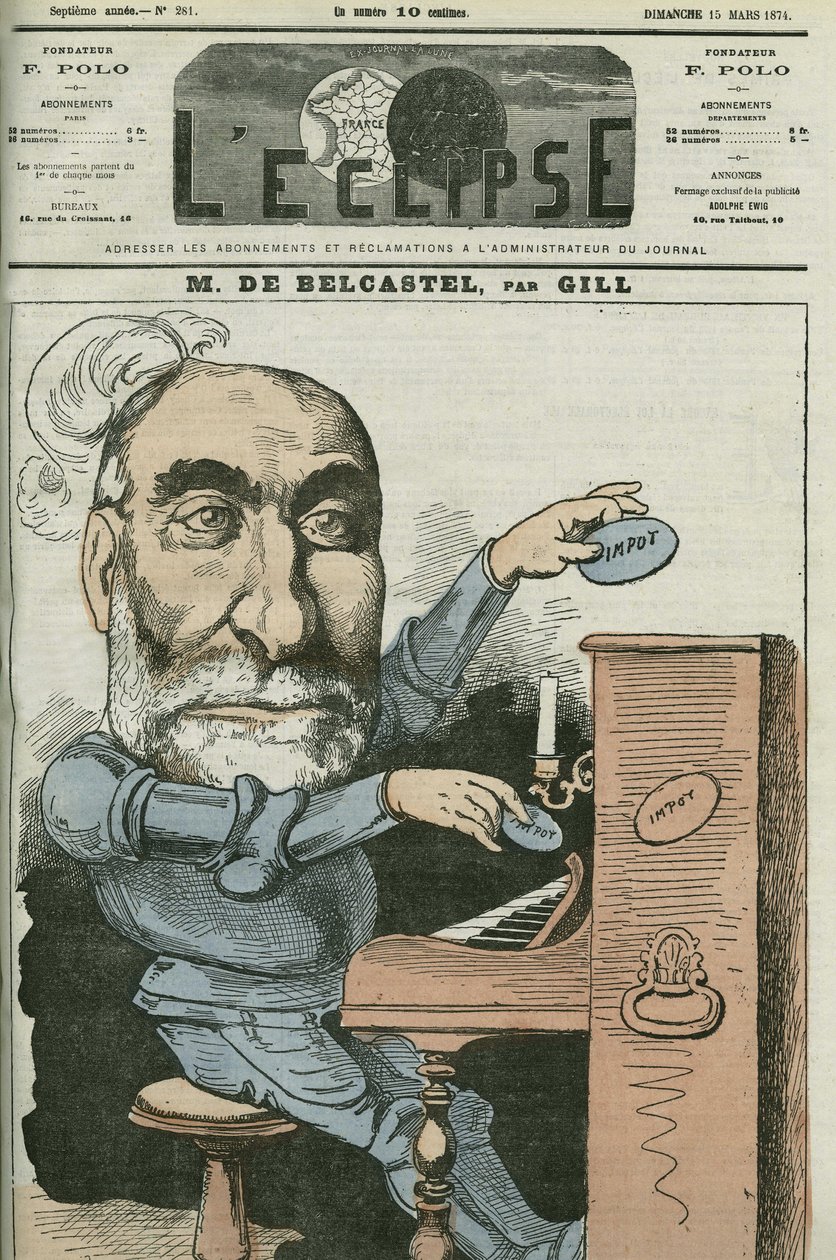 Tecknad av Gabriel de Belcastel (1821-1890), fransk politiker. Omslag i "" L