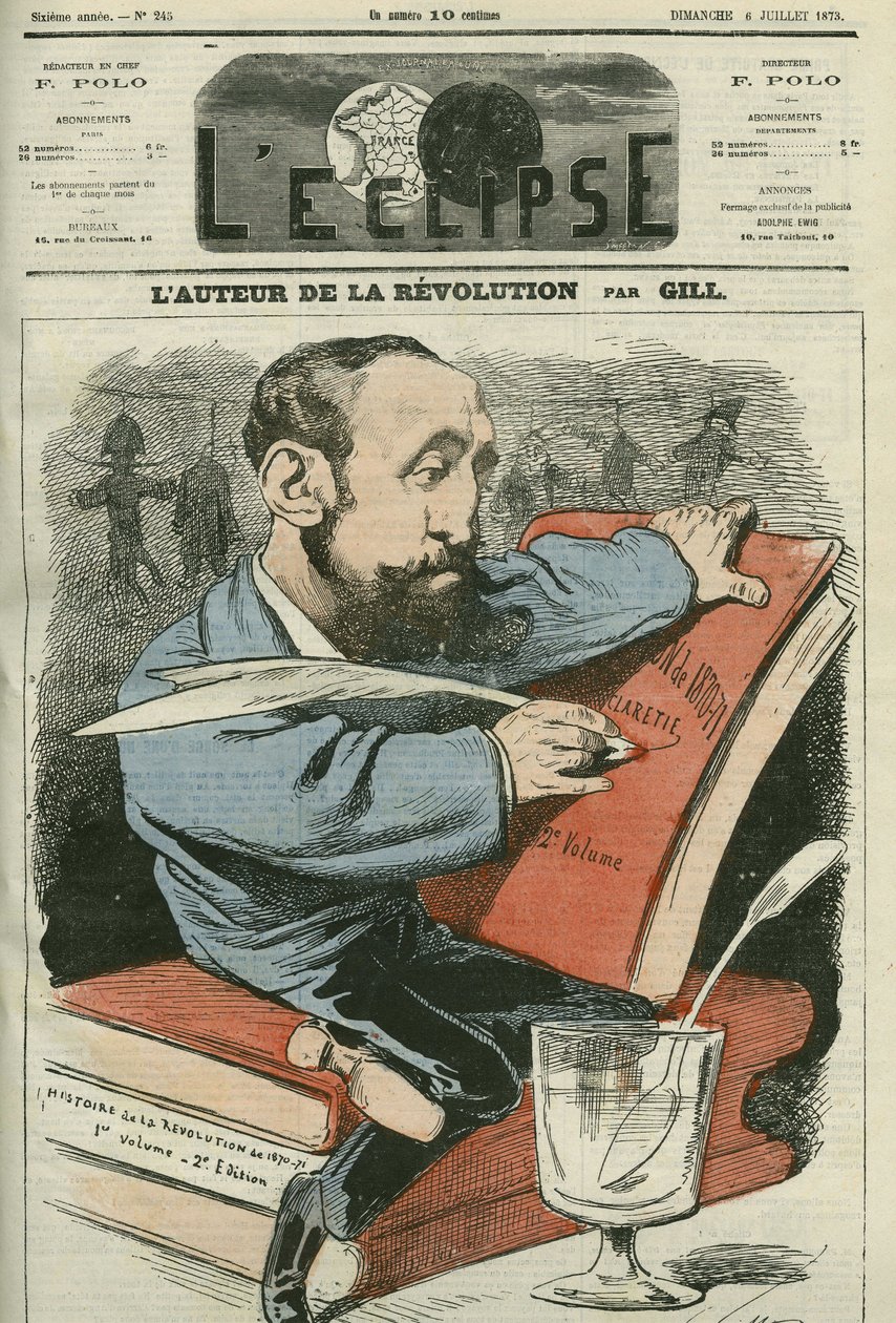 Tecknad av Jules Claretie (1840-1913), fransk romanförfattare, dramatiker och kritiker. Omslag i "" L