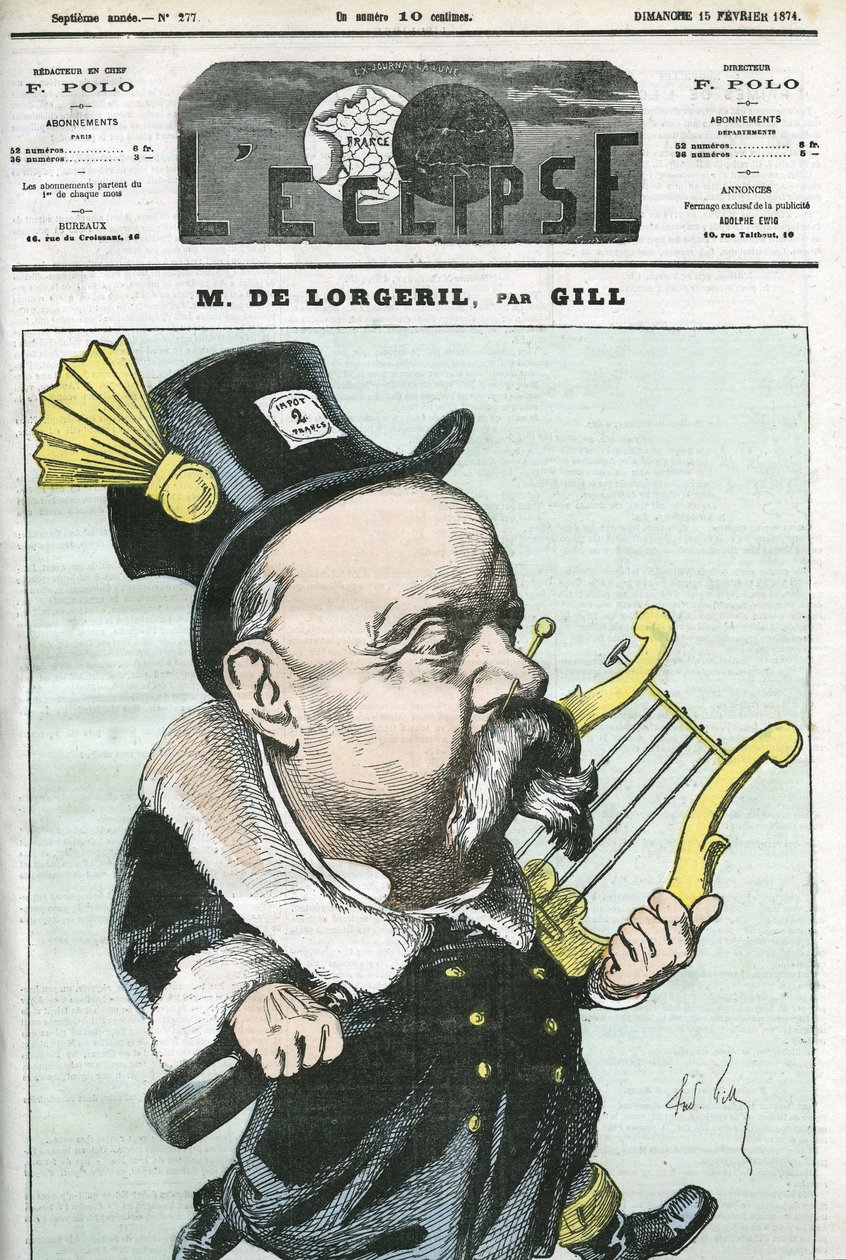 Tecknad av Viscount de Lorgeril, fransk politiker. Omslag i "" L