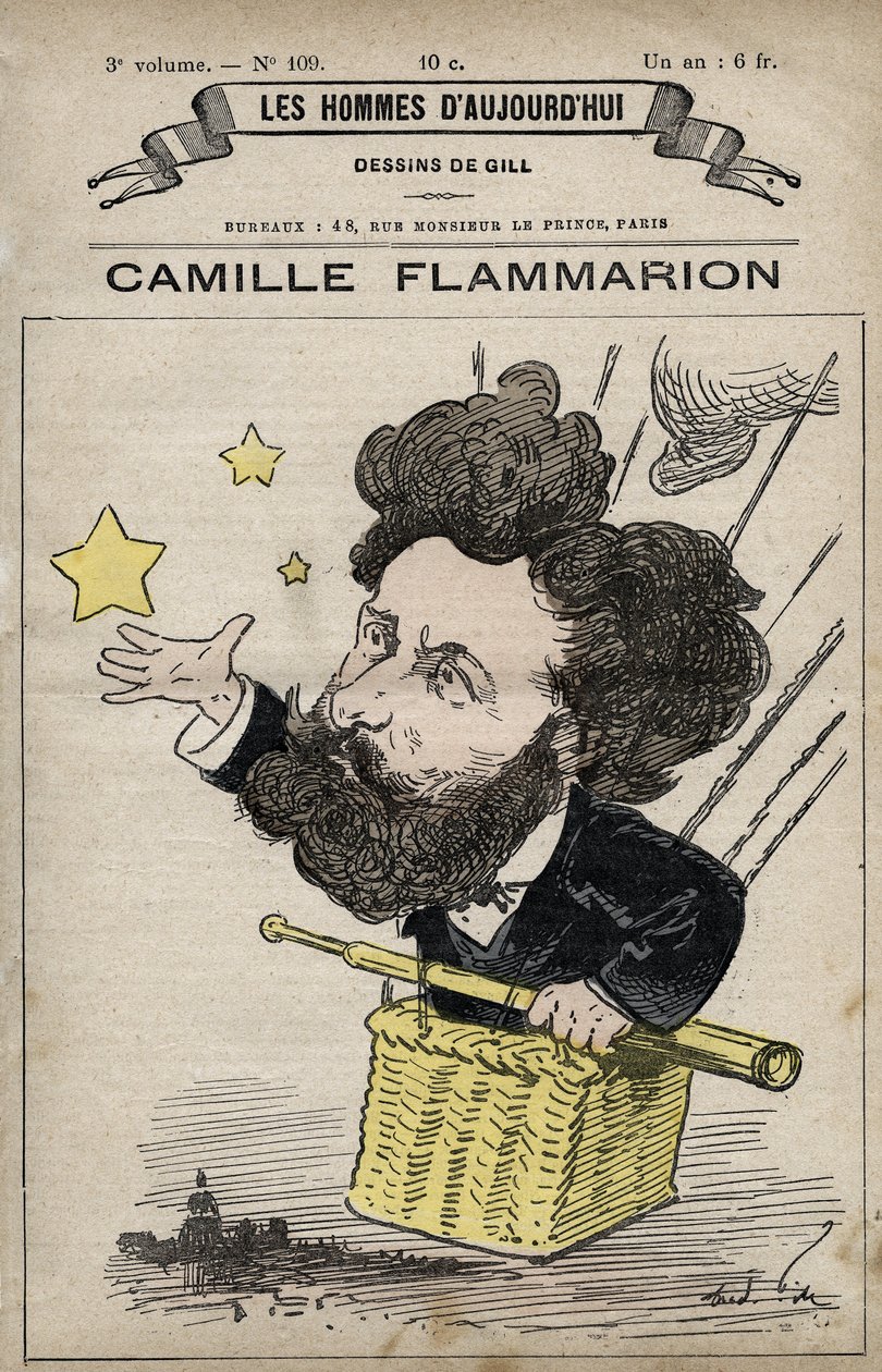 Tecknad film av Camille Flammarion Engelsk vetenskapsman från 