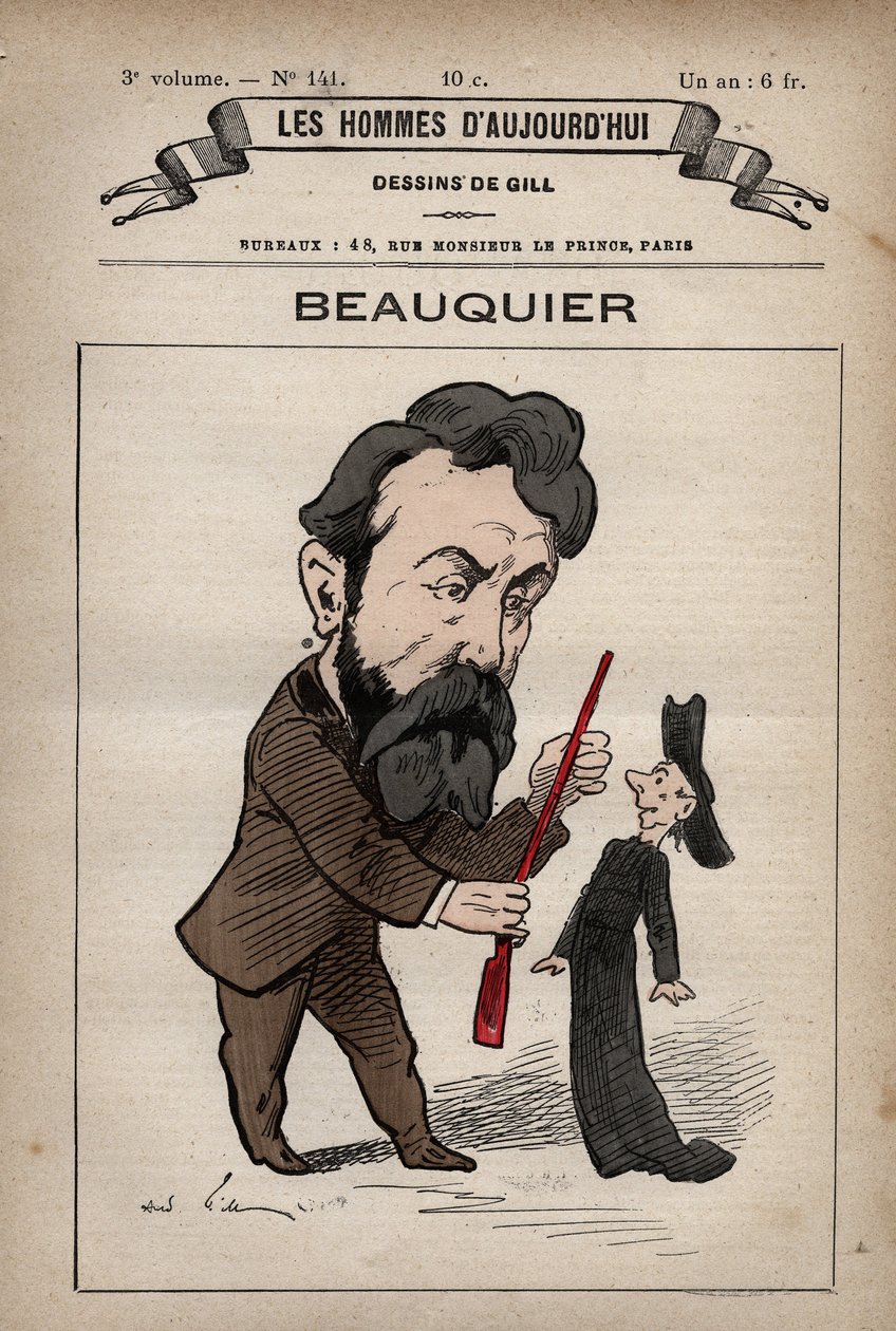 Tecknad serie av Charles Beauquier fransk politiker 1833 - 1916 från 