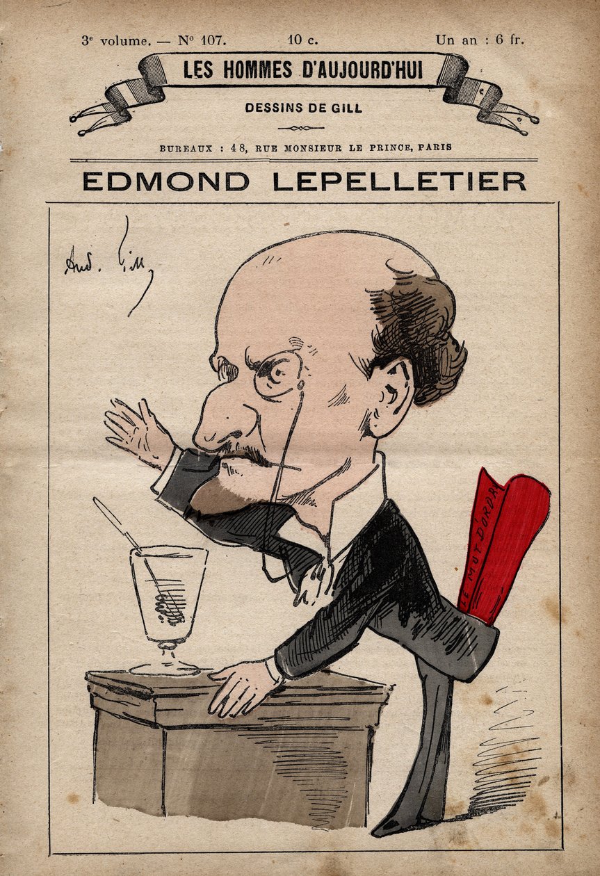 Tecknad serie av Edmond Lepelletier (1846-1913), radikal fransk journalist och författare från "Les Hommes d