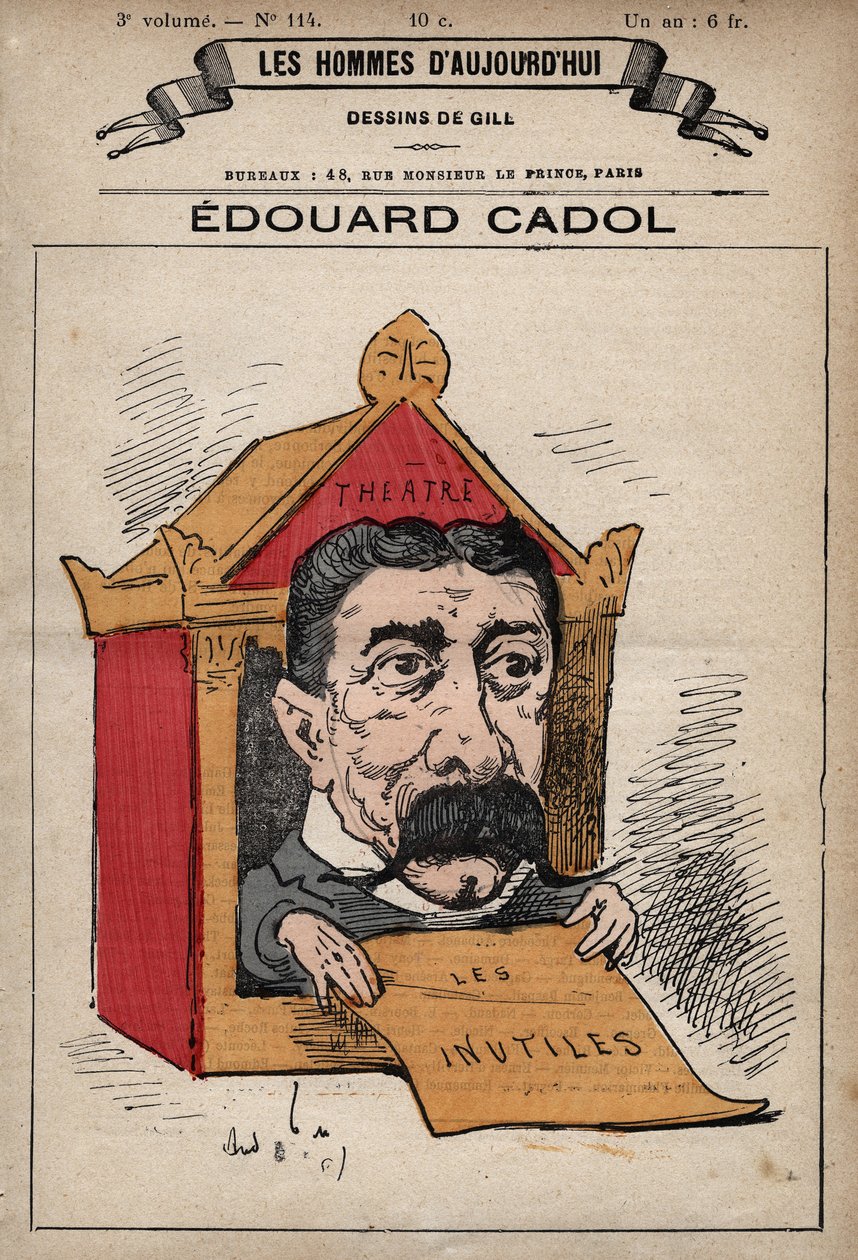 Tecknad serie av Edward Cadol (1831-1898) engelsk författare från "Les Hommes d