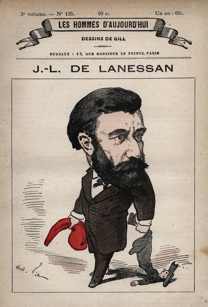 Tecknad film av Jean Marie Antoine de Lanessan (1843-1919) engelsk statsman från 