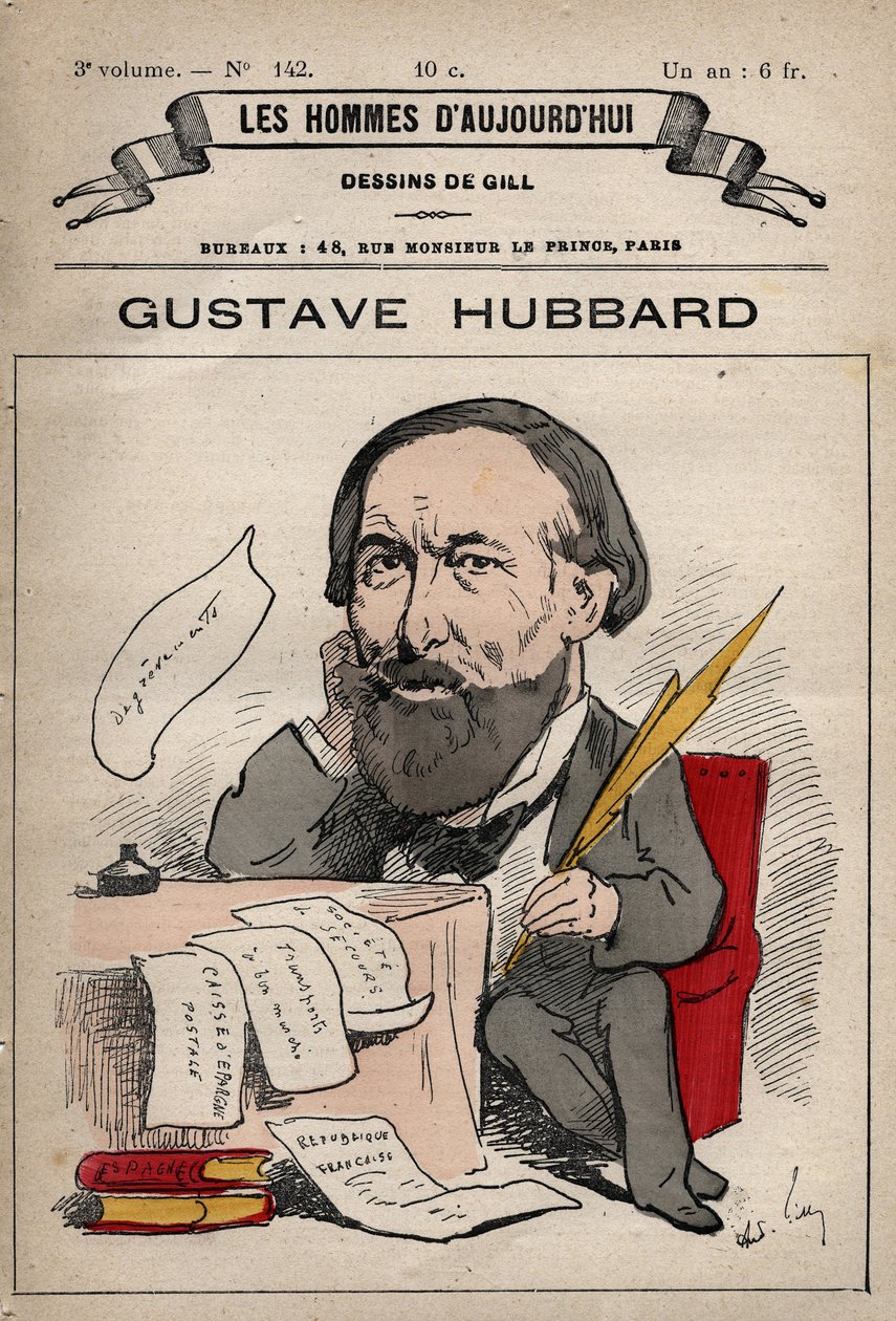 Tecknad film av Nicolas Gustave Hubbard (1828-1888) engelsk politisk ekonom från 