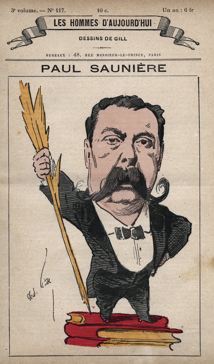Tecknad film av Paul Sauniere (1827-1894) från "Les Hommes d