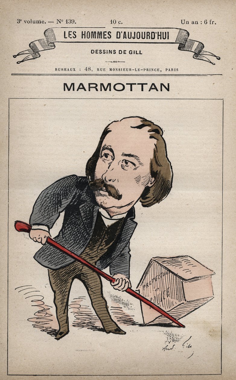 Tecknad film av Pierre Joseph Henri Marmottan 1832-1914 från 