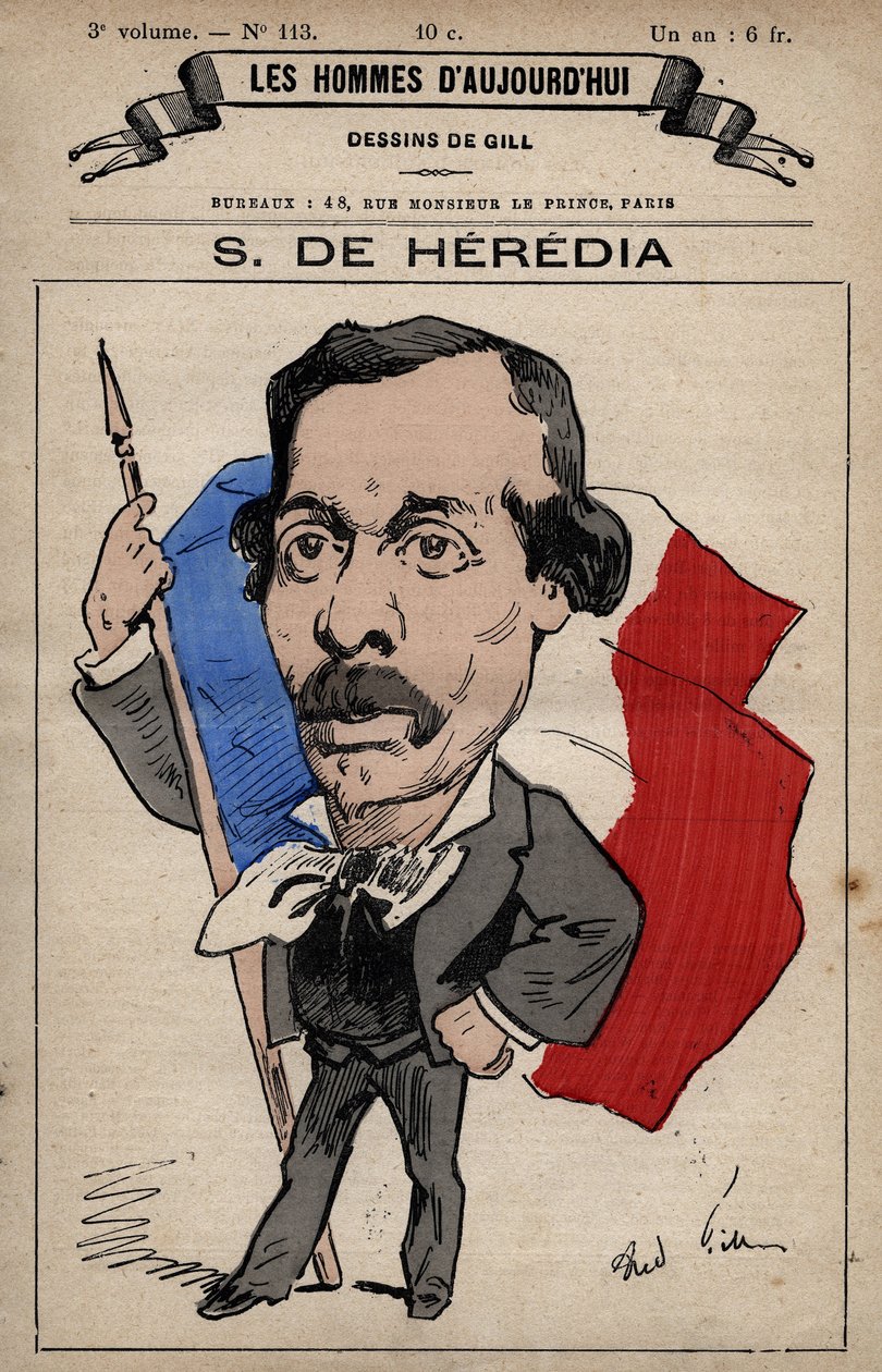 Tecknad serie av Severiano av Heredia (1836-1901) från "The Men of Today" ca. 1779 - 1880 av Andre Gill (1840-85) av Andre Gill