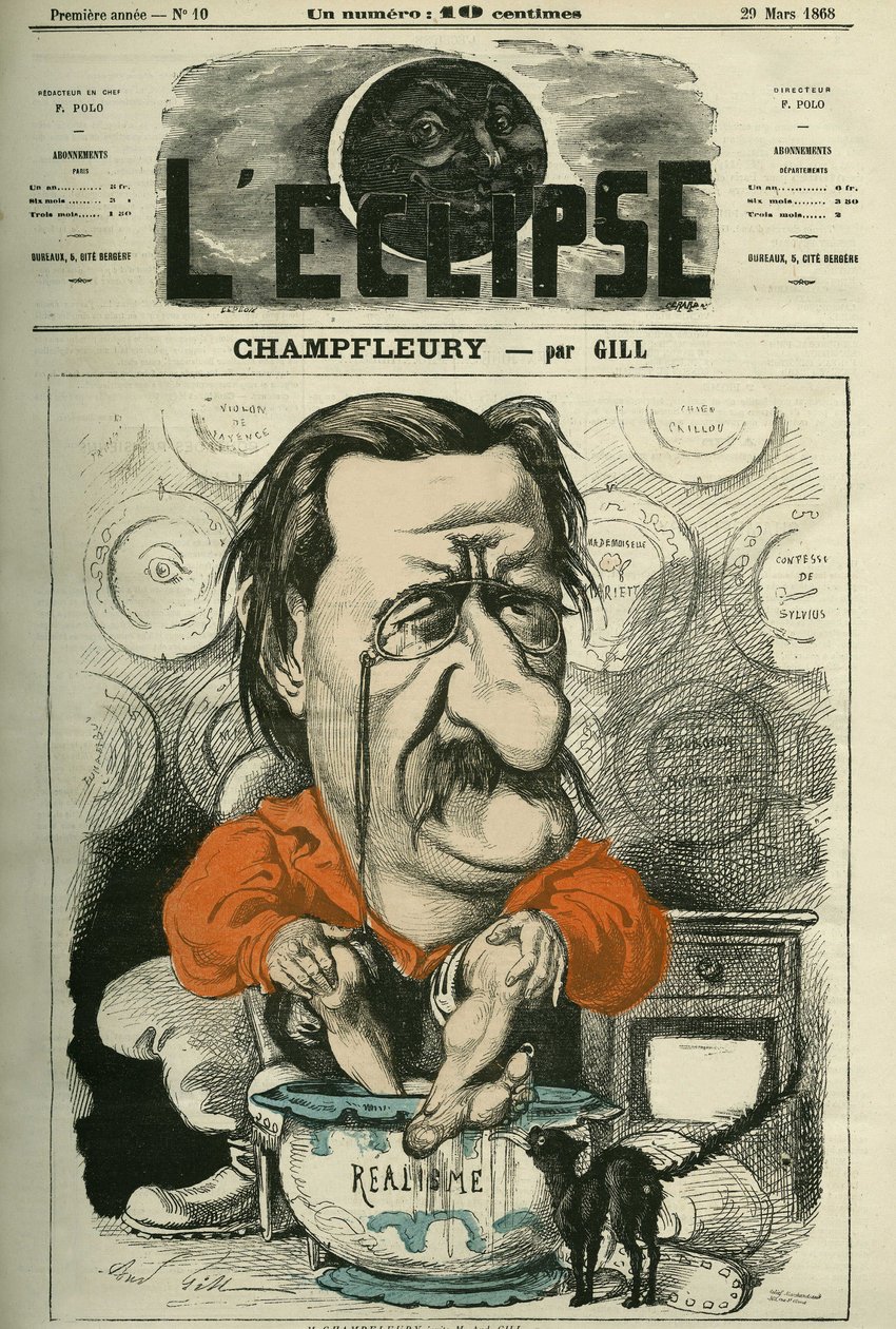 Champfleury, Jules Husson dit (1821-1889), fransk kritiker och romanförfattare. Omslag i "" L