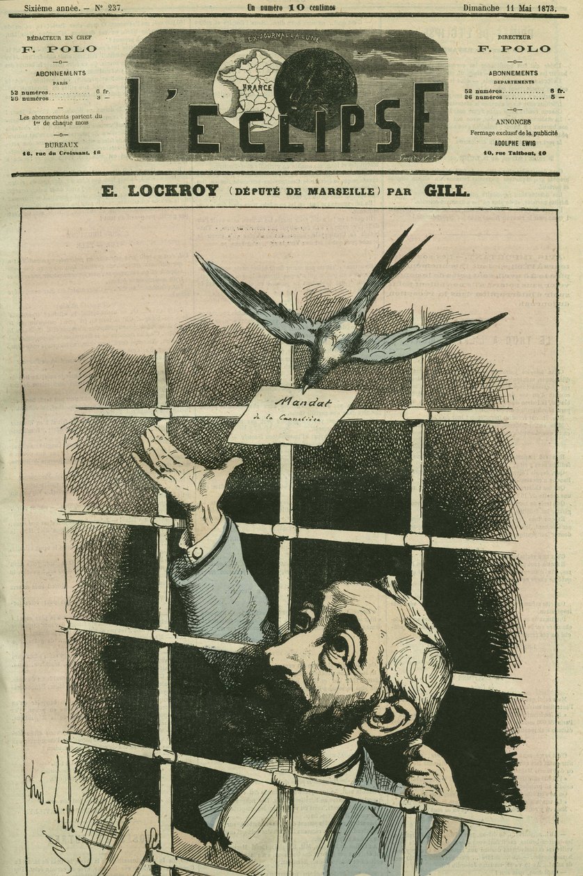 Edouard Simon Lockroy (1838-1913), fransk politiker, deputerad i Marseille. Omslag i "" L