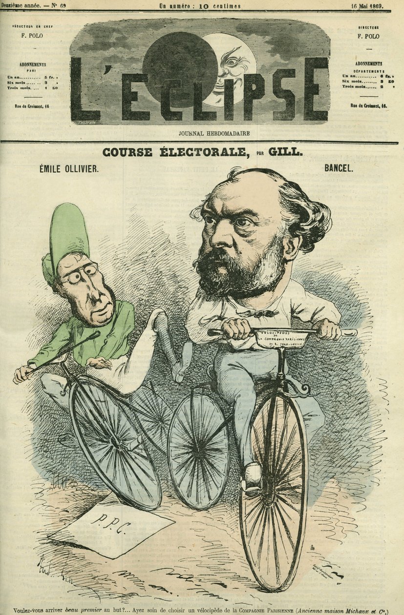 Emille Ollivier (1825-1913), fransk politiker och Bancel. Omslag i "" L