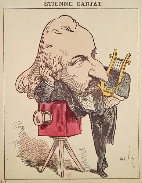 Etienne Carjat, ca. 1890 (lito i färg) av Andre Gill