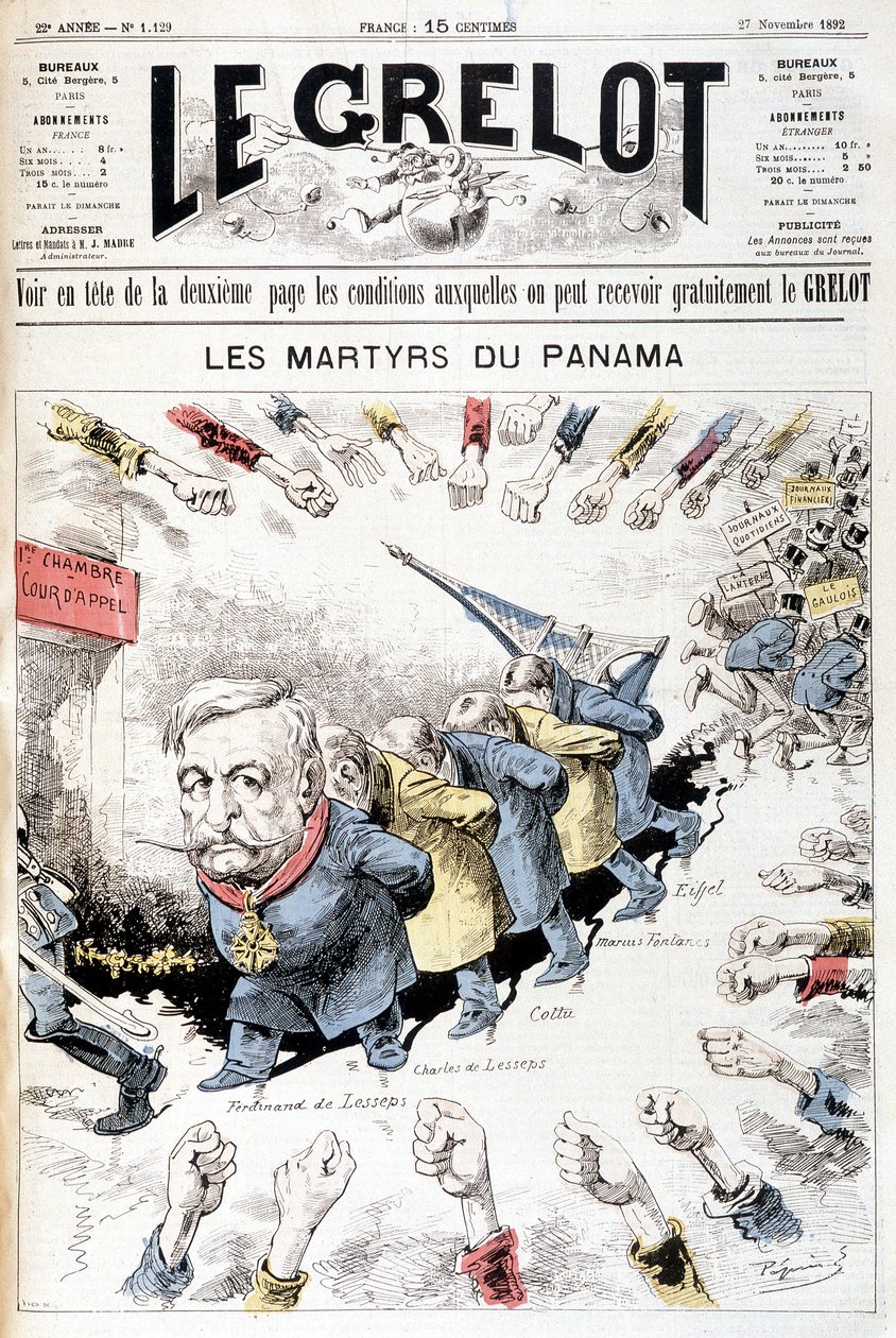 Ferdinand de Lesseps - av Gill, i "The Men of Today", sent 1800-tal av Andre Gill