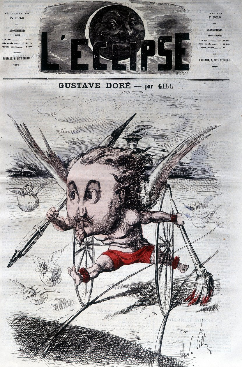 Gustave Doré. Fransk tecknare och målare (1832 till 1883). Tecknad DeGill. Förmörkelsen. av Andre Gill