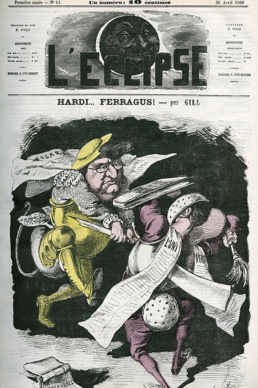 Hardi... Ferragus, illustration av "" Figaro"" till "" Universum"". Omslag i "" L