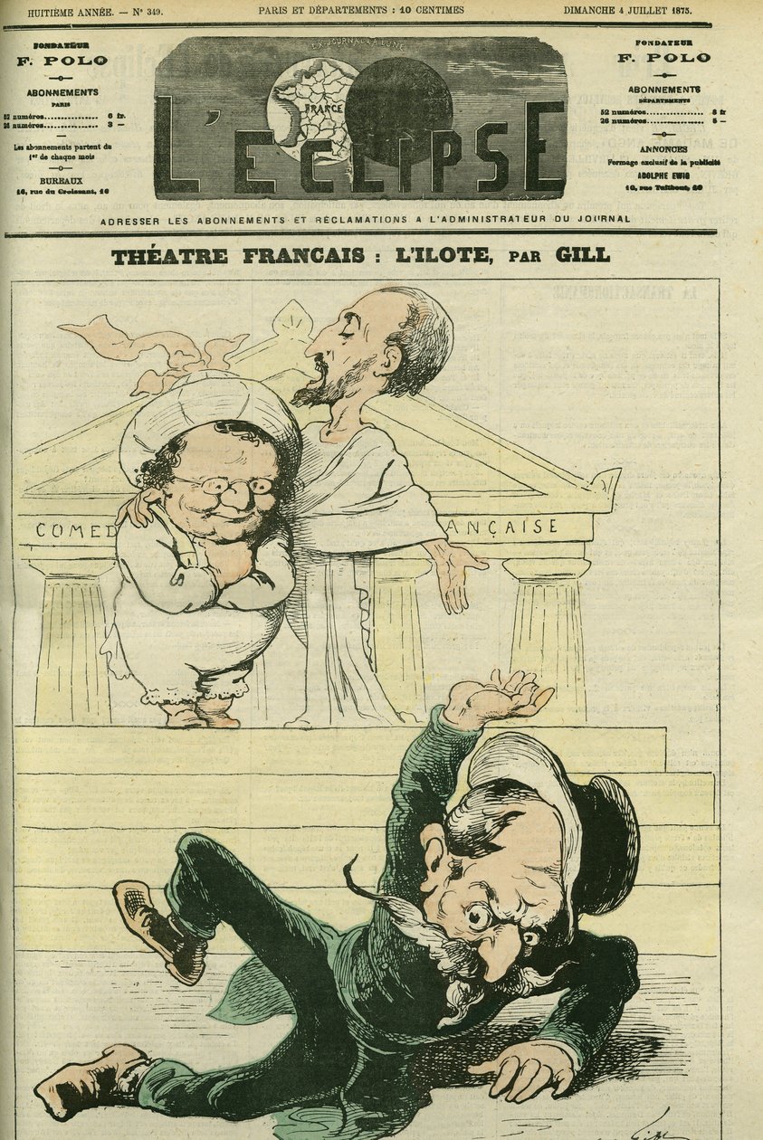 Illustration av ett komedistycke "" L