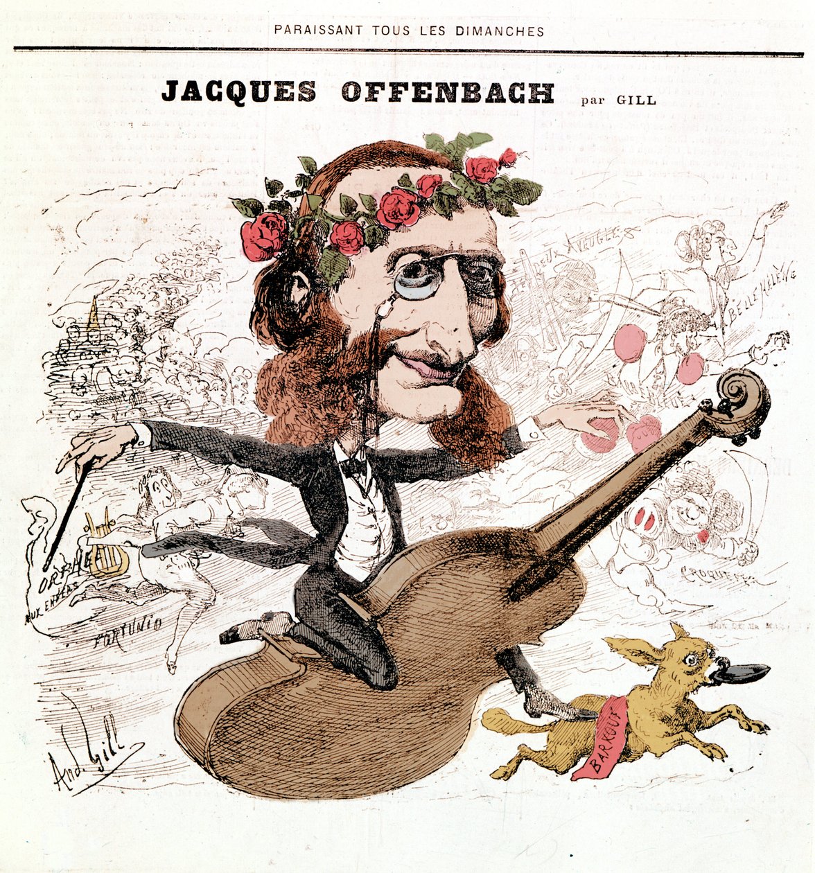Jacques Offenbach (1819 - 1880), tecknad serie av Gill av Andre Gill