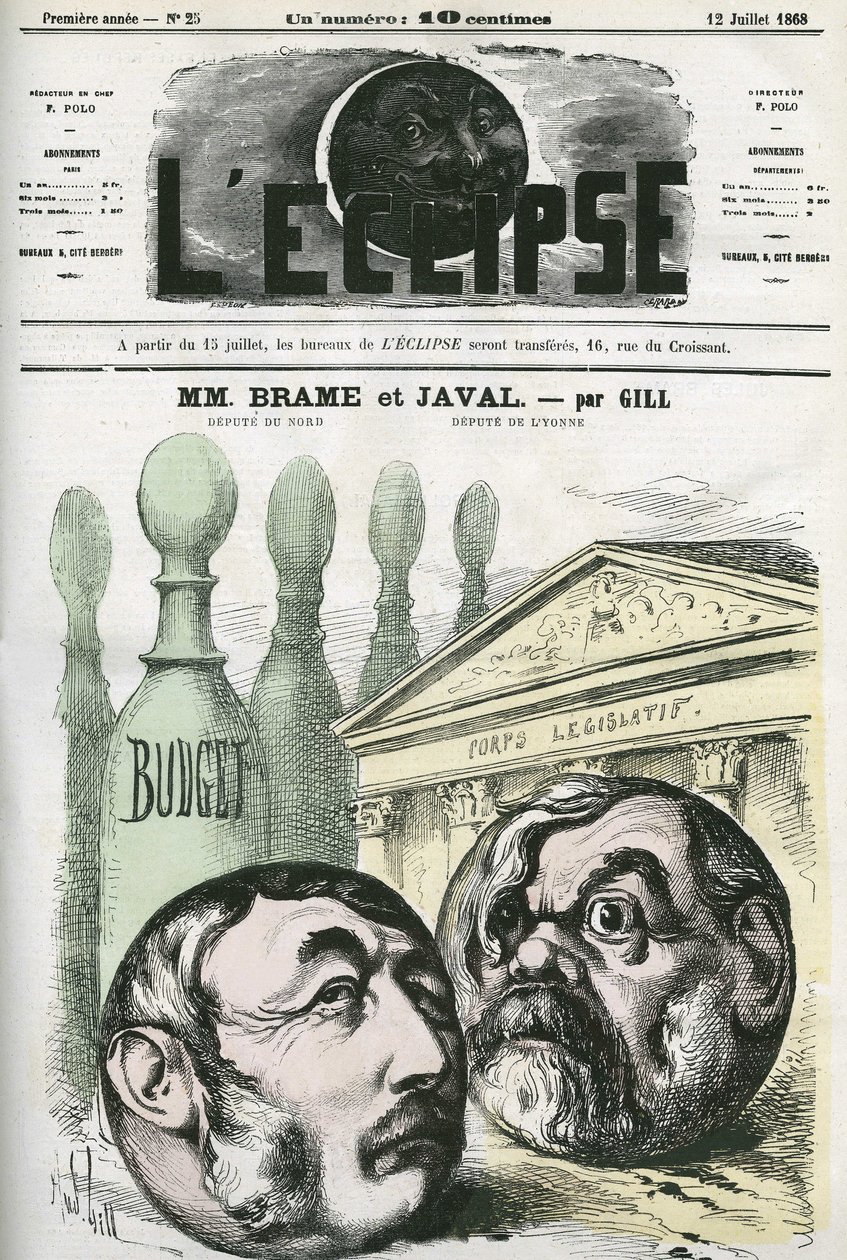 Jules Louis Joseph Brame (1808-1878) fransk politiker och Louis Emile Javal (1839-1907), fransk politiker. Omslag i "" L