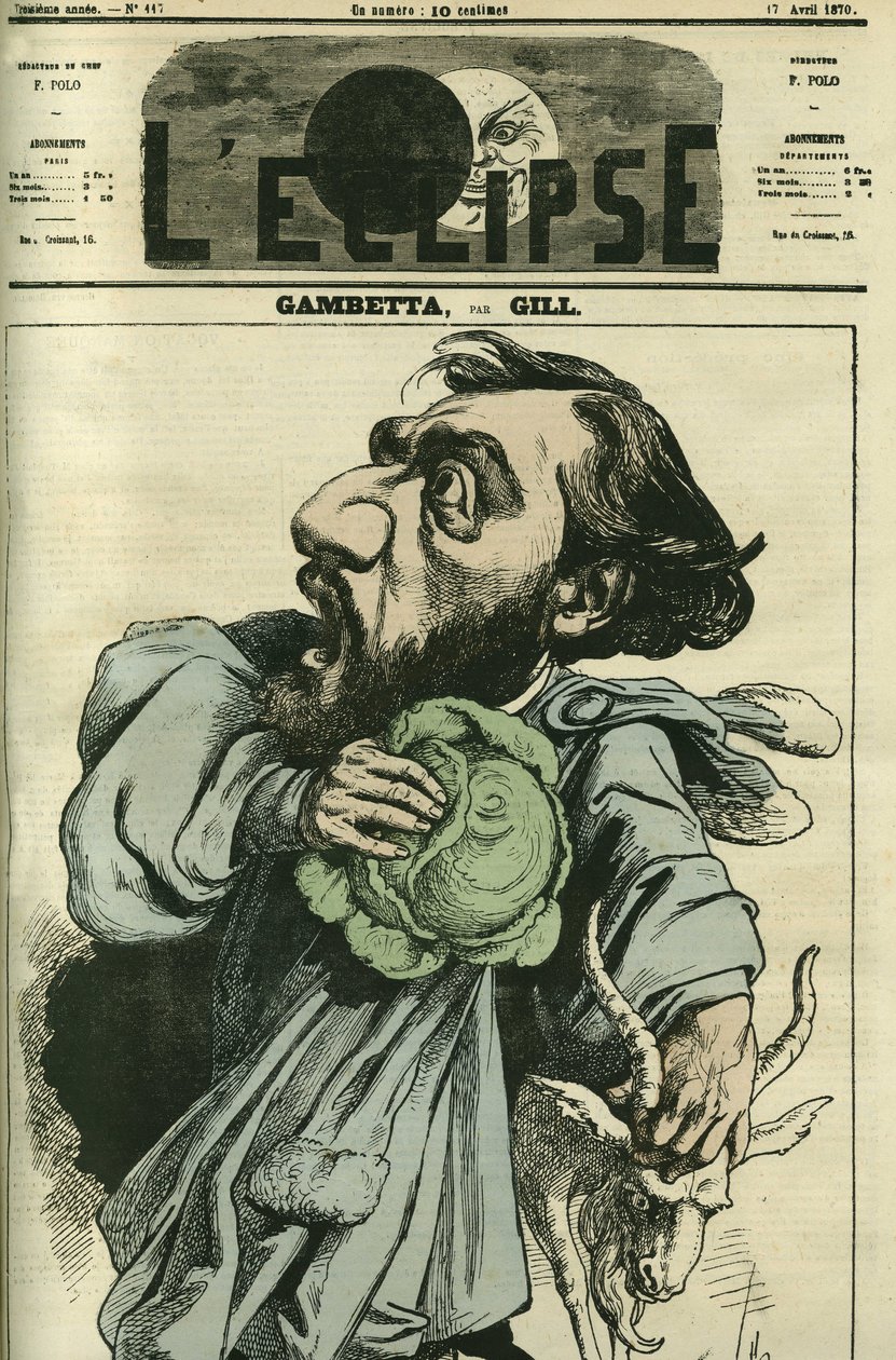 Leon Gambetta (1838-1882), fransk politiker. Omslag i "" L