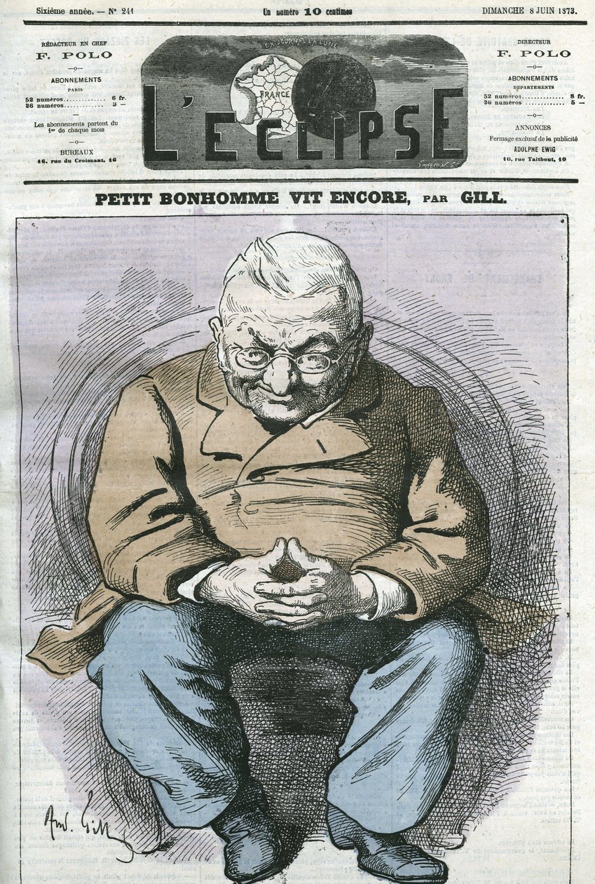 Lilla mannen lever fortfarande, tecknad av Adolphe Thiers (1797-1877), fransk statsman. Omslag i "" L